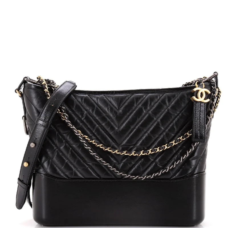 Gabrielle Hobo Chevron Aged Calfskin Medium