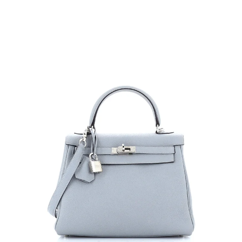 Kelly Handbag Bleu Glacier Togo with Palladium Hardware 25