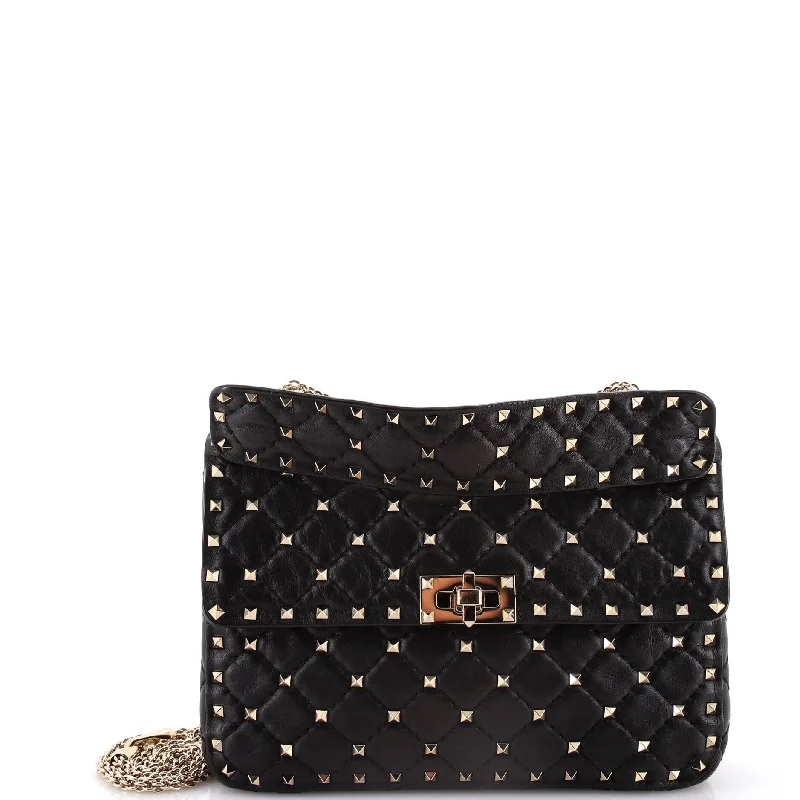 Rockstud Spike Flap Bag Quilted Leather Medium