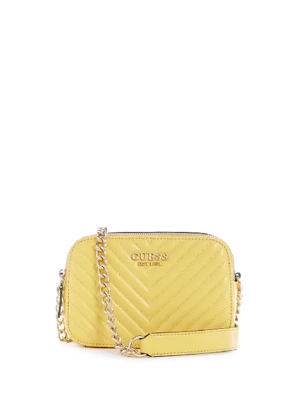 Yellow Quilted Noelle Crossbody Camera Bag