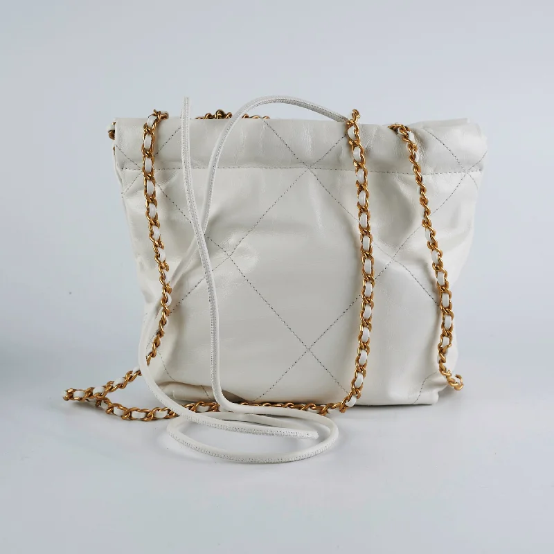 ITEM 10 - Chanel 22 Mini White Calfskin Bag - Microchipped