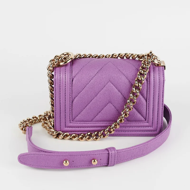 Chanel Extra Mini Boy Purple Chevron - Microchipped