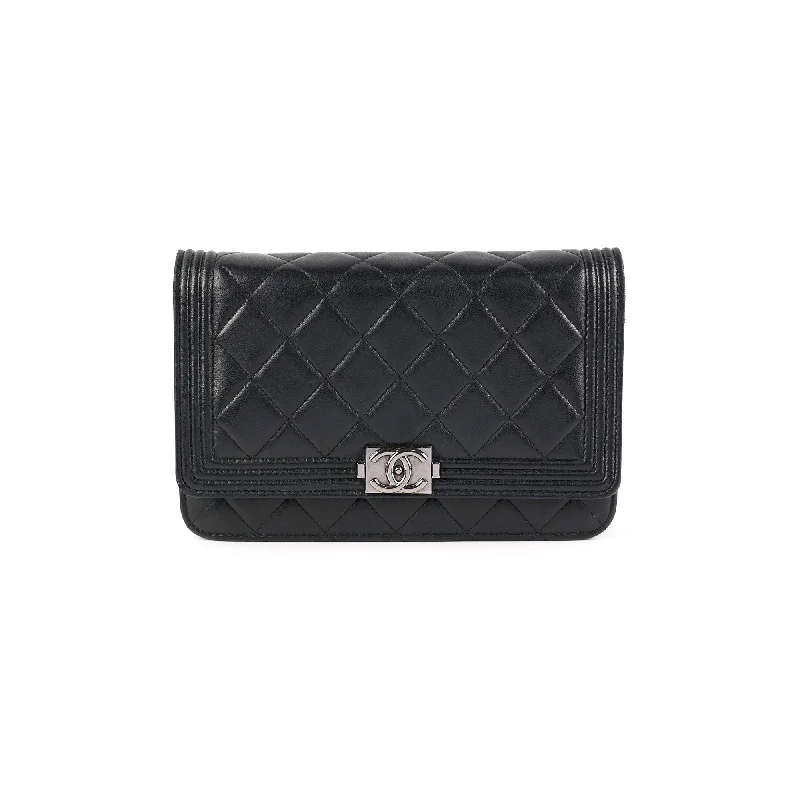 Chanel Boy Wallet On Chain WOC Lambskin Black