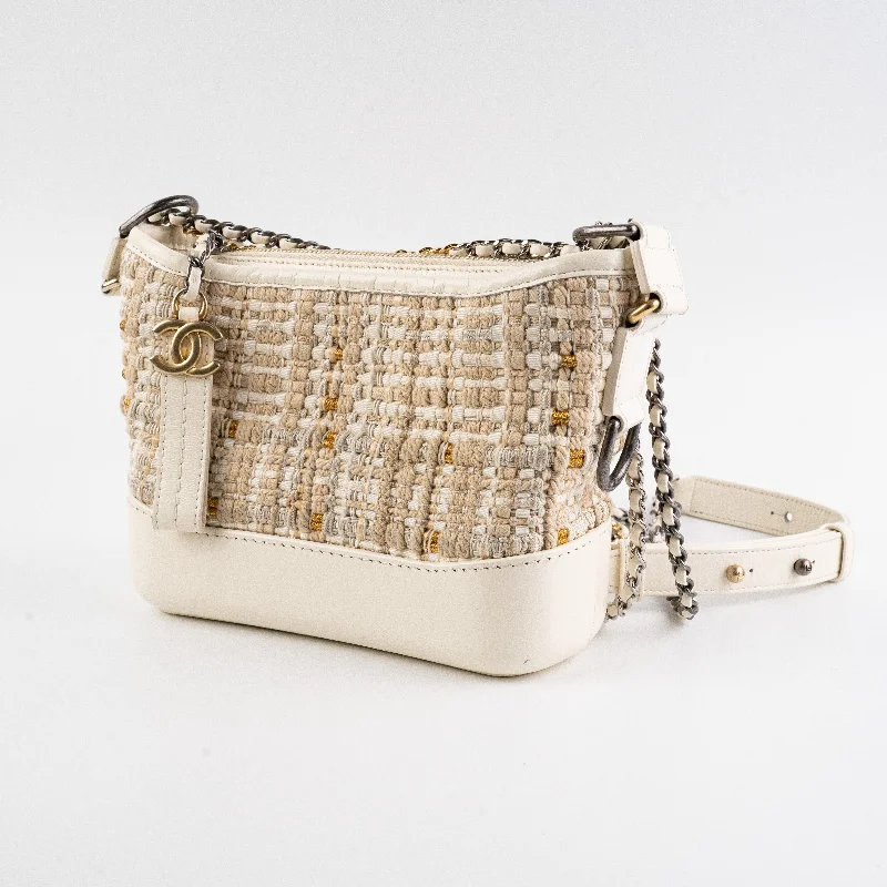 ITEM 29 - Chanel Small Gabrielle Stripe Tweed Beige Cream