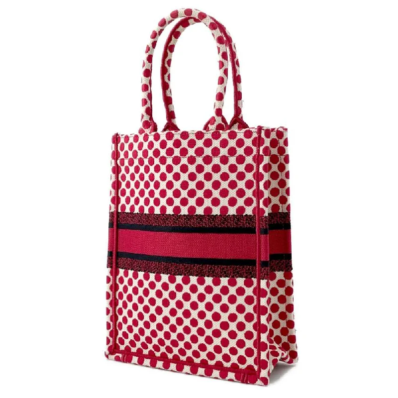 Dior Dior Amour Vertical Book Tote Dot Red Canvas