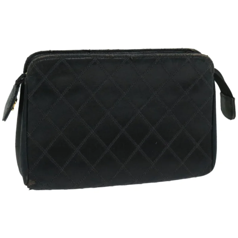 CHANEL Bicolole Pouch Leather Black CC  67139