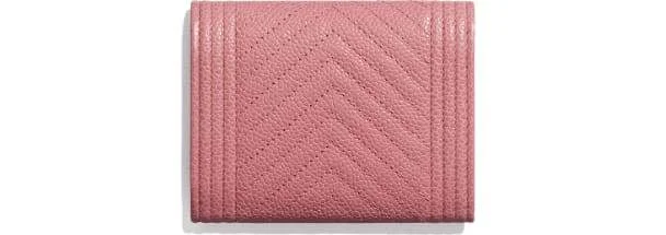 Chanel Boy Small Flap Wallet Pink