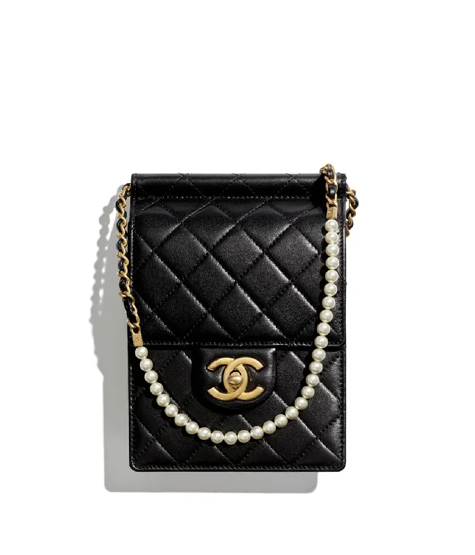 Chanel Clutch With Chain And Pearls Black best quality