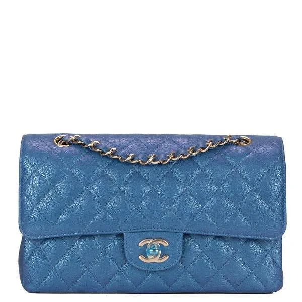 Chanel Medium Classic Flap Bag Iridescent Blue