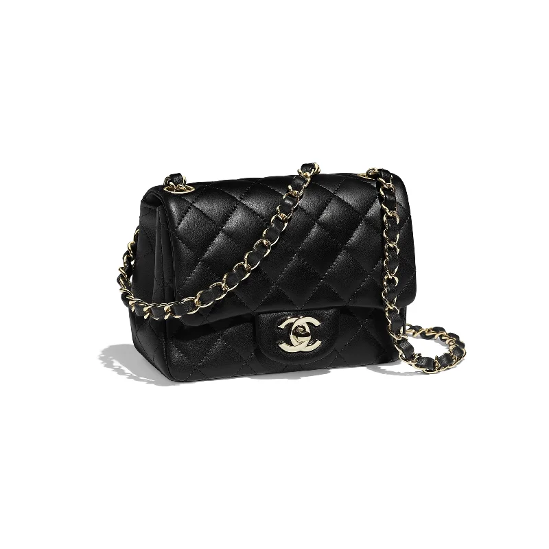 Chanel Mini Flap Bag Black Lambskin Gold Hardware