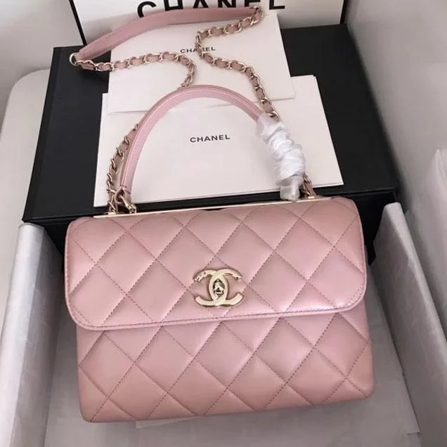 Chanel Small Flap Bag With Top Handle Pink