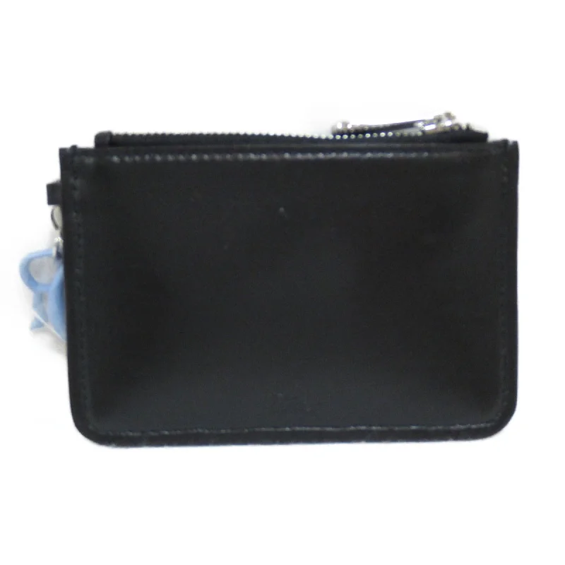 Dior coin purse Black leather Nylon beads