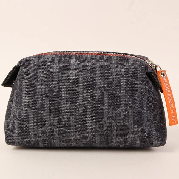 DIOR Flightline Denim Trotter Pattern Pouch Indigo/Orange