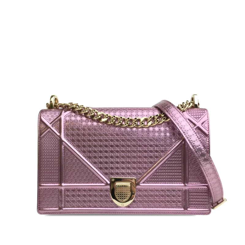 Dior Diorama Pink Medium Patent Microcannage