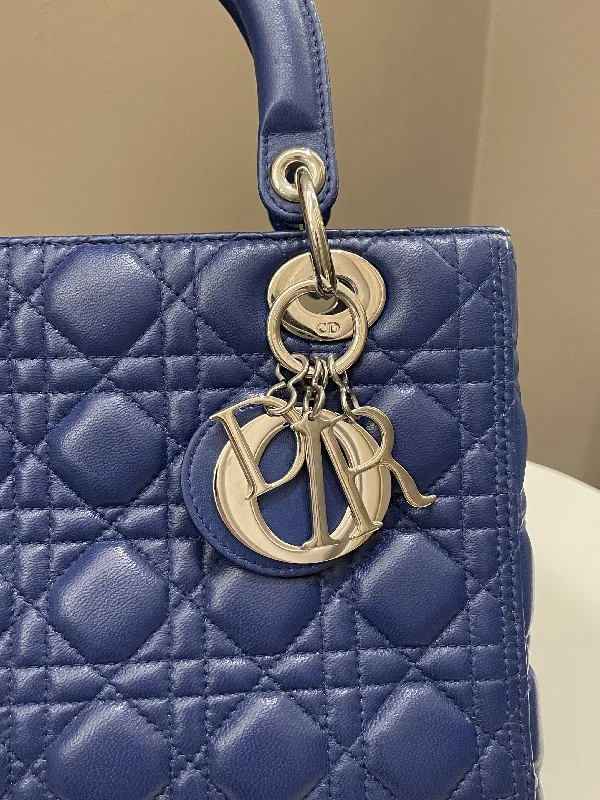 Trendsetting Christian Dior crossbody bags with a colorful strapDior Classic Lady Dior Navy Blue Lambskin