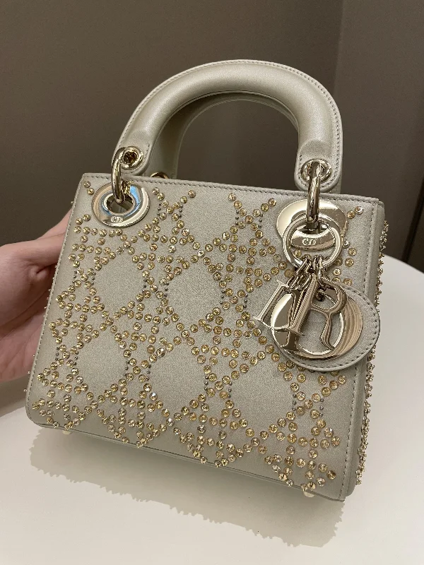 Dior Embellished Lady Dior Gold Lambskin